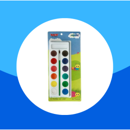 ACUARELAS ESTUCHE BACO CON 12PASTILLAS COLORES