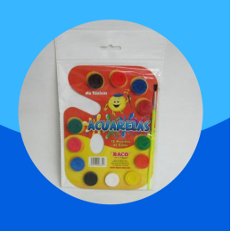 ACUARELAS BACO PALETA DE CARTON 12 COLORES