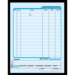 POLIZA DE INGRESOS CARTA 50H AZUL (MANO) PRINTAFORM