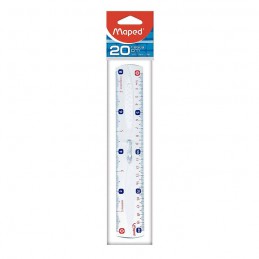 REGLA MAPED DE CRISTAL TRANSPARENTE DE 20CM